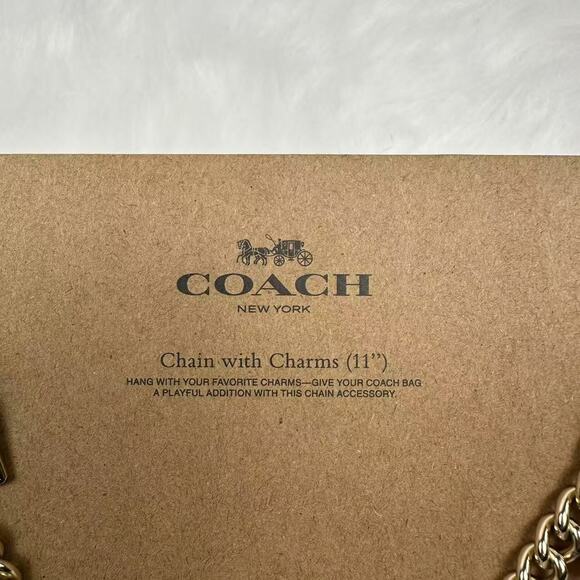 Coach Gold Swagger Chain with Charms, Cherry Strawberry Bow Heart CW663 NWT - Picture 10 of 10